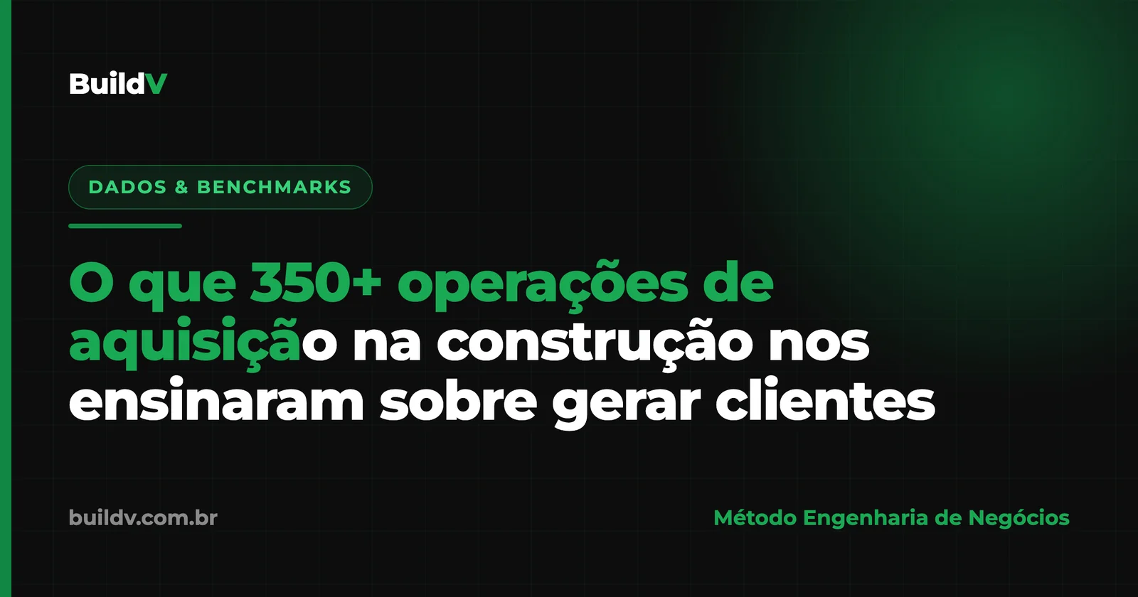 O que 400+ operações de aquisição na construção nos ensinaram sobre gerar clientes